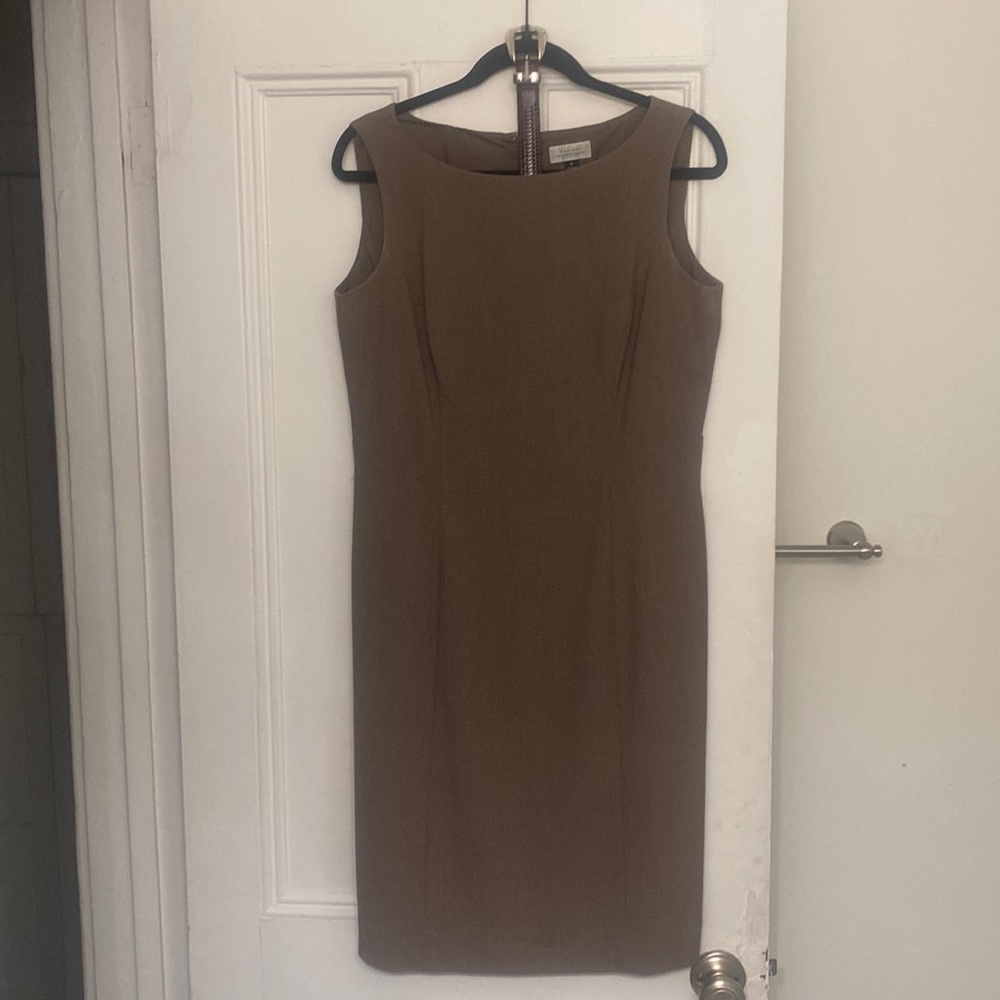 Tahari Gray/Brown Dress, US 8